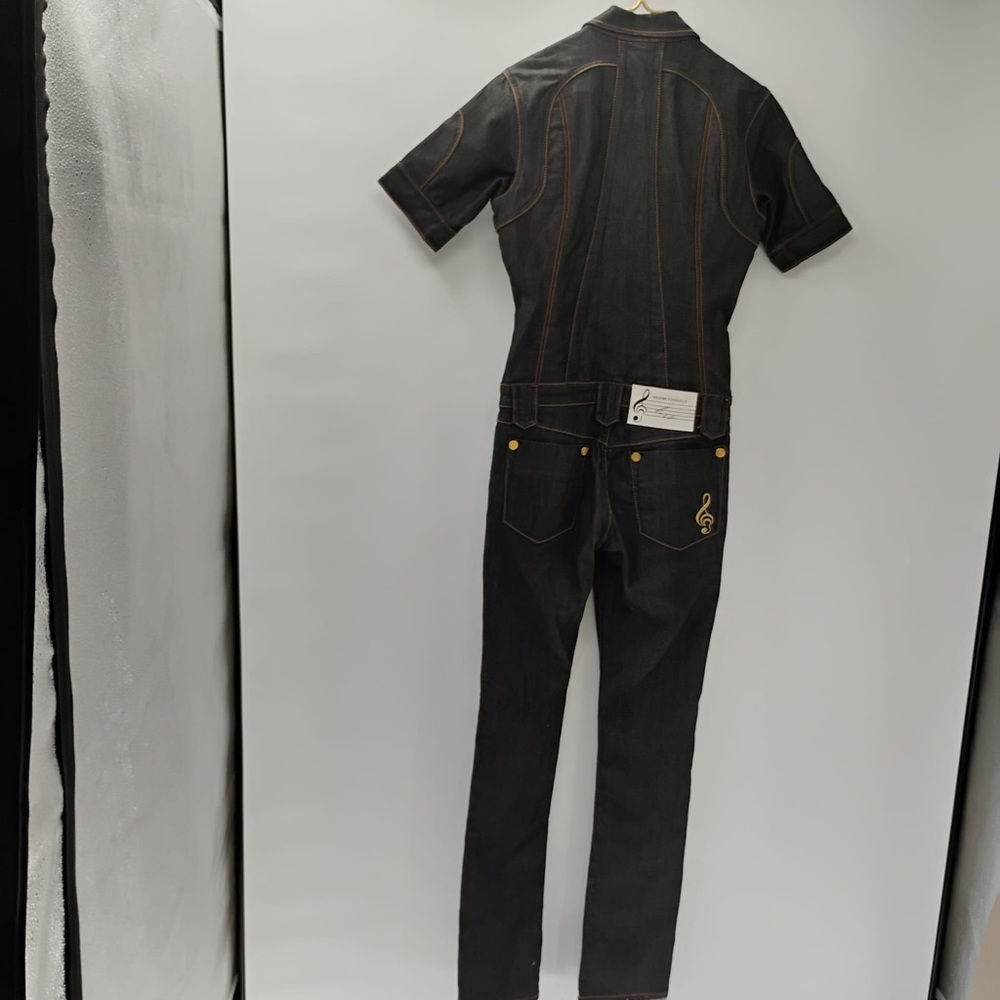 EXTRA HIGHWAISTED JUMPSUIT VINTAGE RARE MAXIME COSSOGUY WOMEN Y2K PRINT JEANS